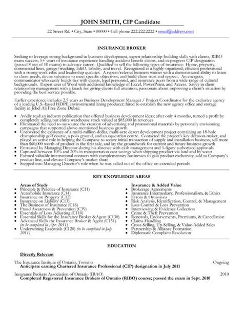 Insurance Broker Resume Template Sample | Job resume ...