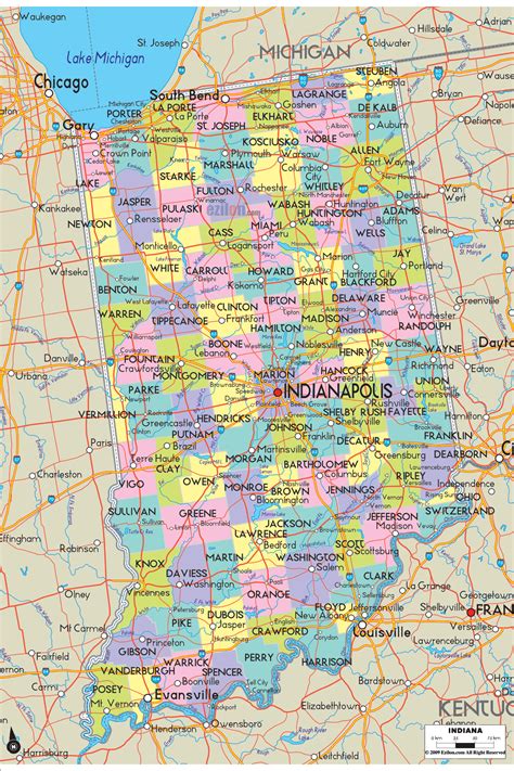 Detailed Political Map Of Indiana Ezilon Maps ~ Mapflow