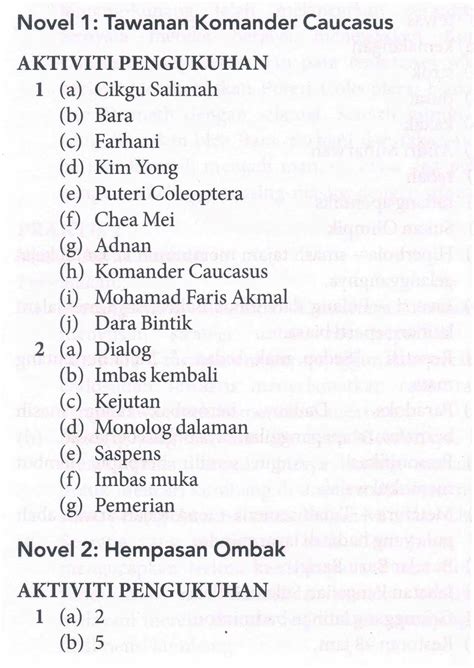 Contoh jawapan untuk soalan novel spm tersoal o. Tawanan komander caucasus