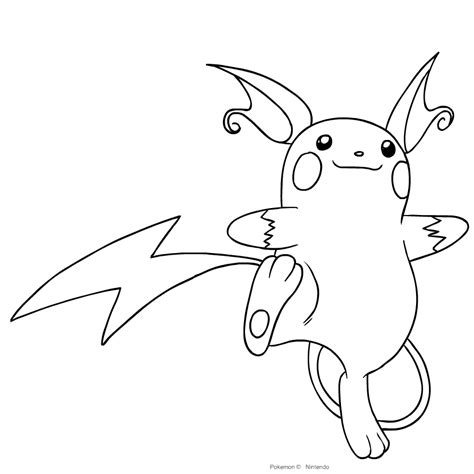 Desenho De Raichu De Pokemon Primera Geração Para Colorir