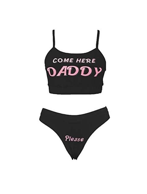 Buy Multitrust Sexy Women Come Here Daddy Please Print Strappy Lingerie