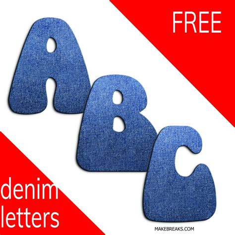 Free Denim Effect Printable Alphabet Make Breaks