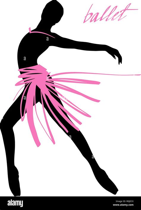 Silhouette Of A Dancing Girl Ballet Dancer Girl Isolated Vector