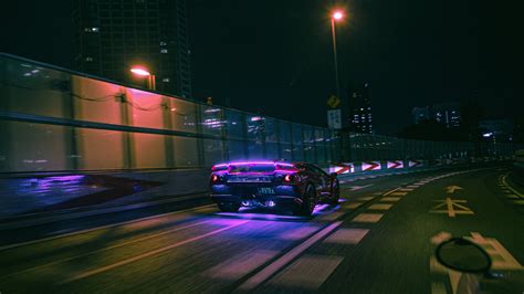 1366x768 Lamborghini Neon Lights On Road 4k 1366x768 Resolution Hd 4k