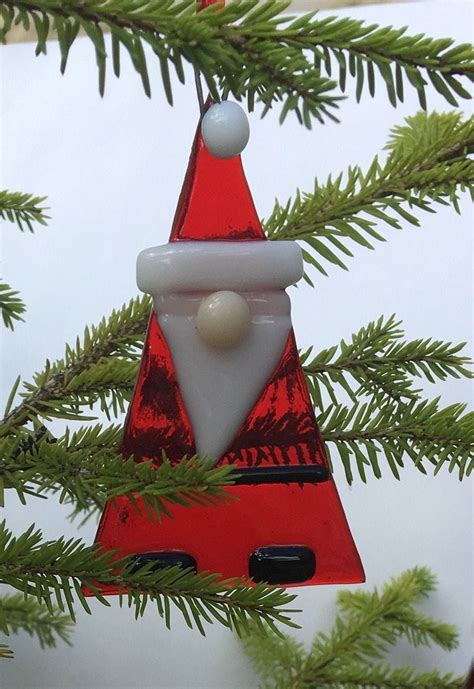 Fused Glass Father Christmas Santa Christmas Tree Decoration Ornament
