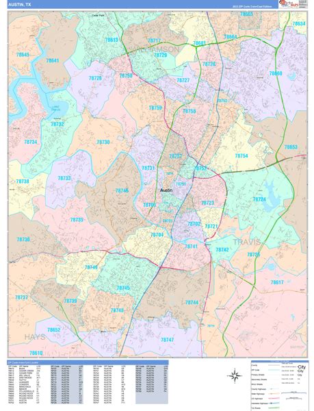 Austin Texas Zip Code Maps Color Cast