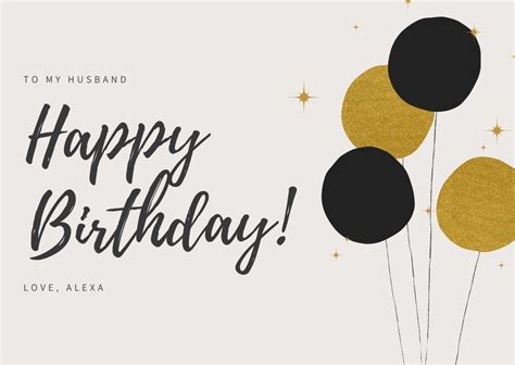 If you're in search of printable birthday cards for kids, you may want to opt for simple, but fun and colorful card templates. Husband Birthday Card - Templates by Canva