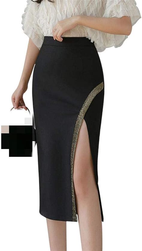Ertyuio Short Skirts For Women Sexy Plus Size S 3xl Womens Midi Skirts Fashion High Waist Slit