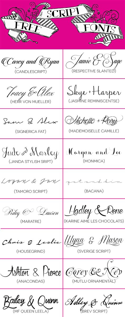 18 Free Script Fonts For Your Diy Wedding Invitations