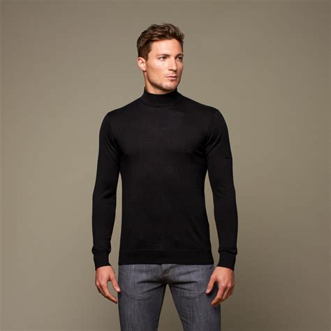 Cashmere Mock Turtleneck Black S Silk And Cashmere Touch Of Modern