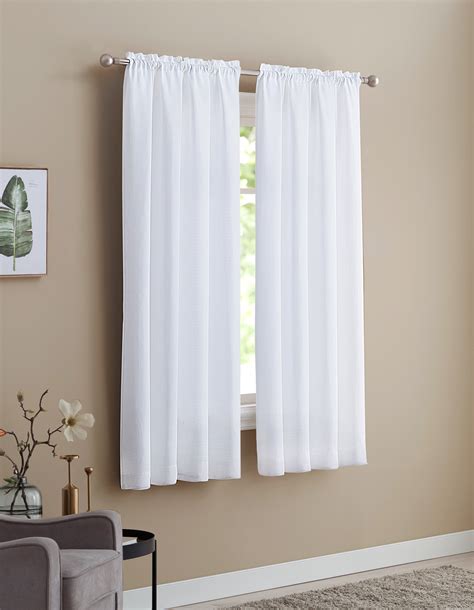 Mainstays Bennett Textured Curtain White 63 Inch Set Of 2