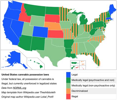 Legality Of Cannabis Possession In The United States By Stateterritory