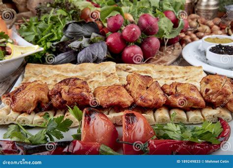 Turkish Cuisine Chicken Skewer Traditional Grilled Chicken Shish Kebab