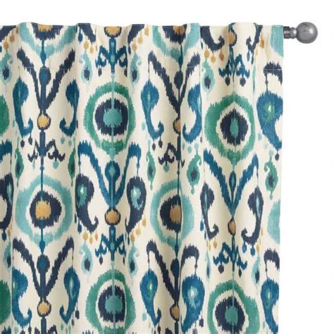 Indigo Ikat Concealed Tab Top Curtains Set Of 2 In 2020 Indigo Ikat