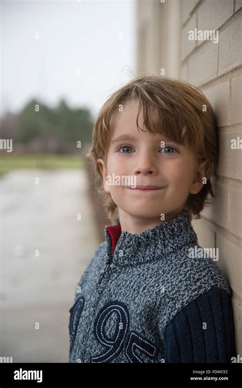 Portrait Of 5 Year Old Cute Boy Stock Photo Alamy