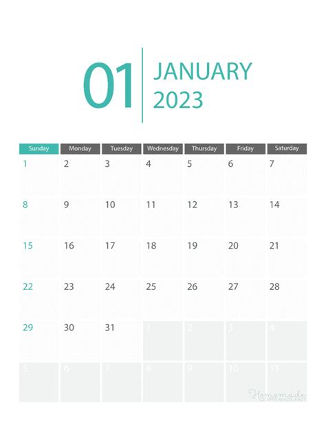 January 2023 Calendar Printable Pdf With Holidays Free Templates