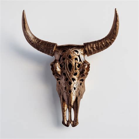 Faux Taxidermy Decorative Carved Bison Skull Wall Decor Etsy