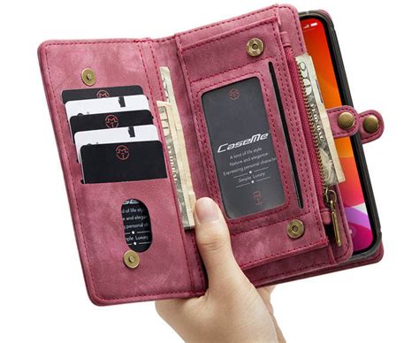 Do you have what it takes to be the next coin master?! CaseMe iPhone 12 Pro Max Zipper Wallet Detachable Case Red