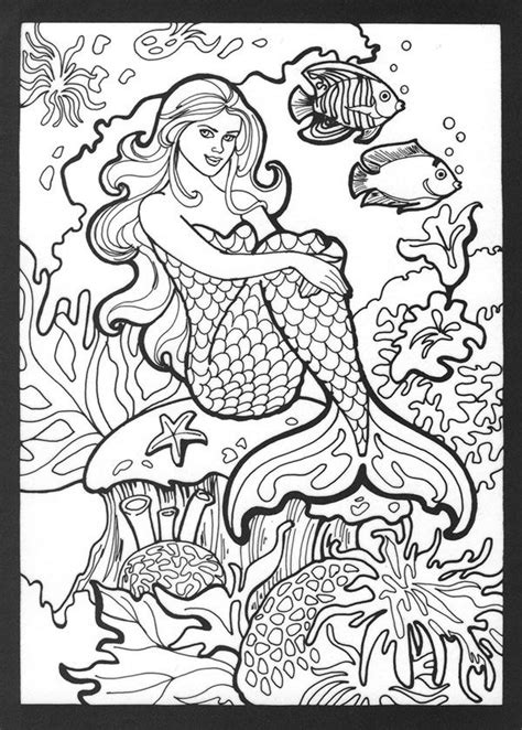 realistic mermaid coloring pages   print
