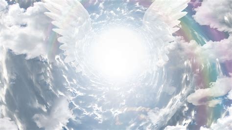 Download Wallpaper Angel The Sky Wings Clouds Section Rendering In