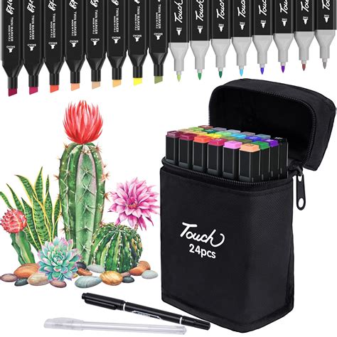 Buy Dual Tips Marker Pens Anggo 24 Colors Colouring Pens Graffiti Pens
