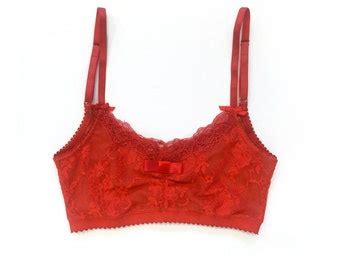 Red Square Sheer Lingerie Red High Neck Bra Nude