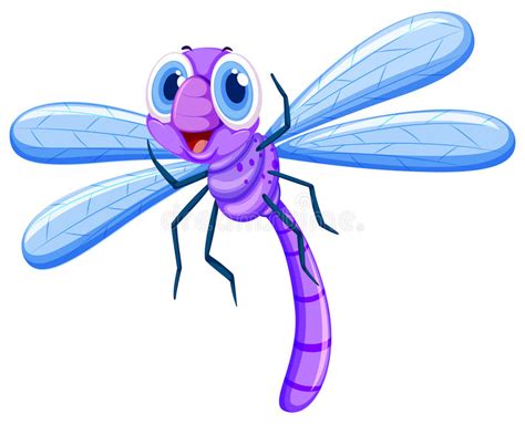Dragonfly In Purple Color Stock Vector Illustration Of
