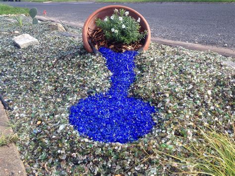 Blue Recycled Glass Landscape Glass Mulch Landscapinggardening