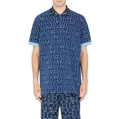 Lyst Givenchy Mens New Monogram Columbian Polo Shirt In Blue For Men