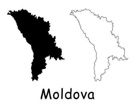 Map Of Moldova Moldova Map Black And White Detailed Solid Etsy