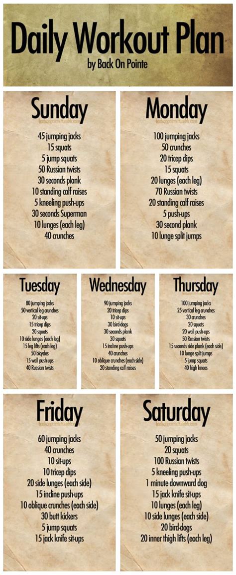 5 day workout plan for beginners. I did this daily workout plan for two months (then decided ...