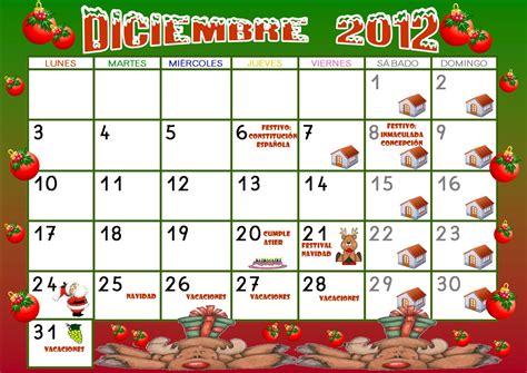 Cole De Colores Calendario Diciembre 2012