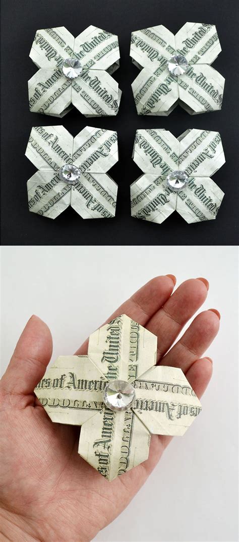 Money Cross Flower Easy Dollar Modular Origami Tutorial Diy By