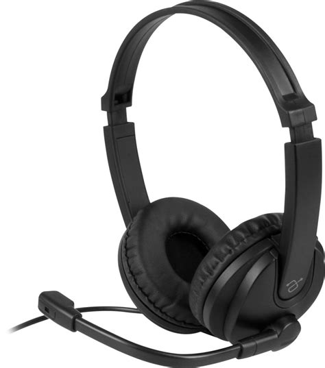 Aluratek Wired 35mm Stereo Headset With Boom Mic Black Awh352fb Best Buy