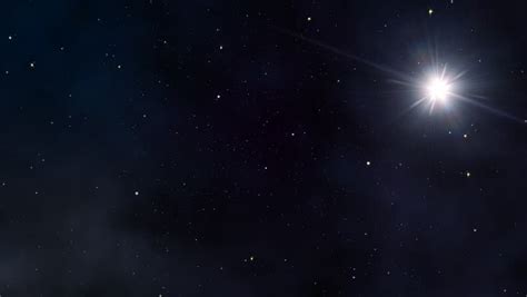 A Beautiful Night Sky With One Large Shining Star Royalty Free Video