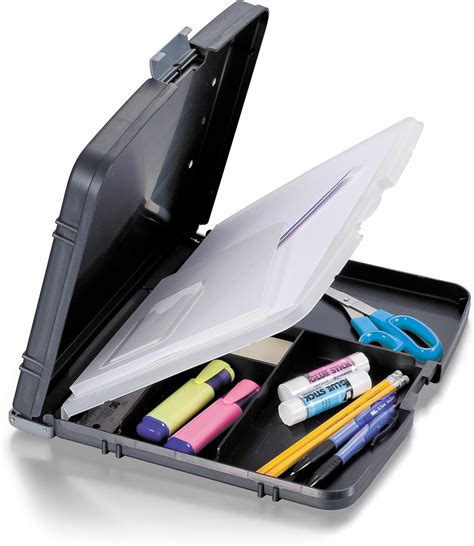 Officemate Triple File Clipboard Storage Box Recycled Black 83610