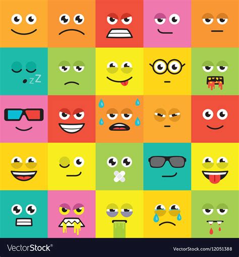 Colorful Emotions Seamless Pattern Royalty Free Vector Image