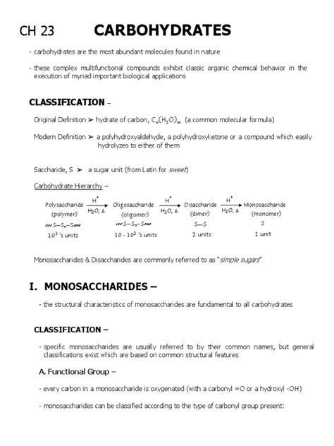 Carbohydrate Notes Pdf Carbohydrates Carbohydrate Chemistry