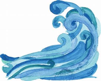 Wave Watercolor Ocean Transparent Clipart Background Water