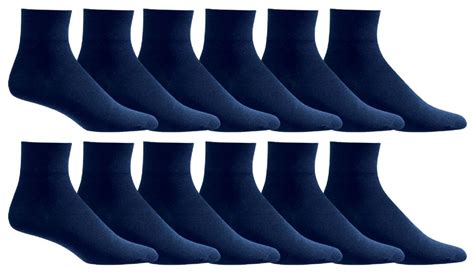 12 Wholesale Yacht And Smith Mens Cotton Diabetic Navy Quarter Ankle