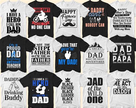 50 Editable Dad Fathers Day T Shirt Designs Bundle In Png Etsy