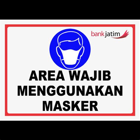 Jual Acrylic Cm Akrilik Sign Tanda Area Wajib Menggunakan Masker