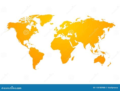 Vector World Map Global Earth Icon America Asia Australia Africa