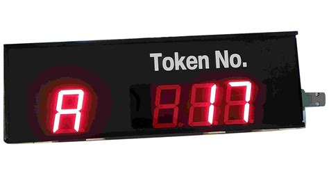 Red Wall Mounted Numeric Led Token Display System Refresh Rate 120