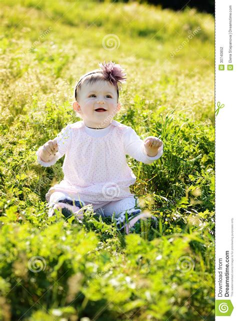 Baby On The Meadow Stock Photo Image Of Adorable Outdoor 30740852