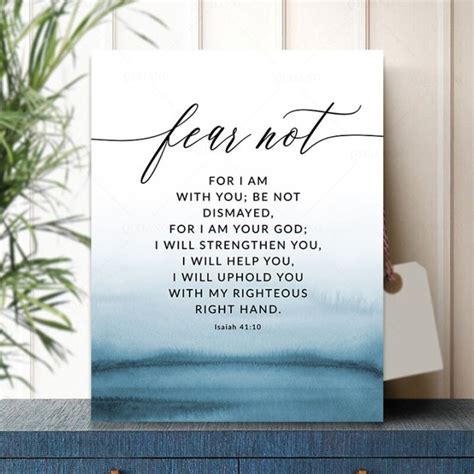 Bible Verse Isaiah 4110 Fear Not Quote Canvas Painting Print Christian