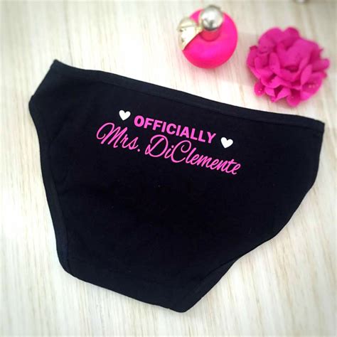 Send a gift for delivery using afterpay. Officially Mrs Undies; wedding underwear; personalised ...