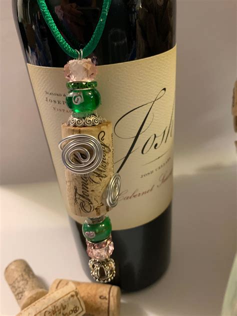 Wine Bottle Hanging Cork Charm Wine Bottle Necklace Wine Charm Wine