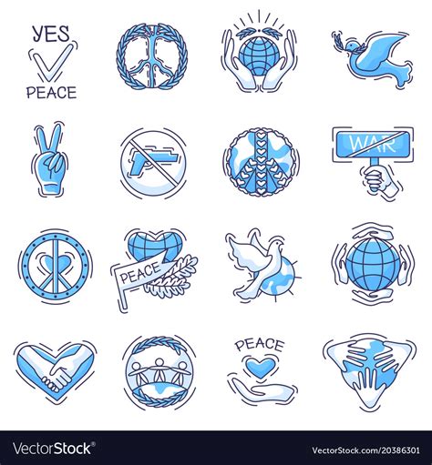 Peace Peaceful Symbol Of Love Royalty Free Vector Image