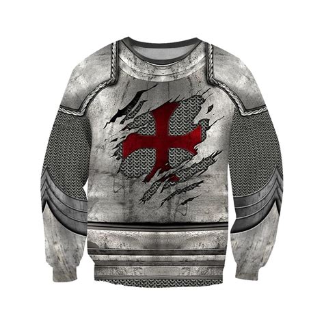 Buy 3d Printed Chainmail Knight Armor Men Hoodie Knights Templar